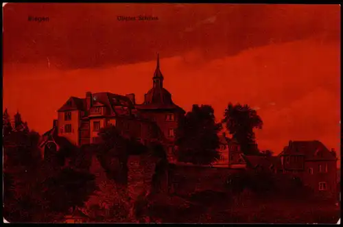 Ansichtskarte Siegen Oberes Schloss Rote-Effektkarte 1913