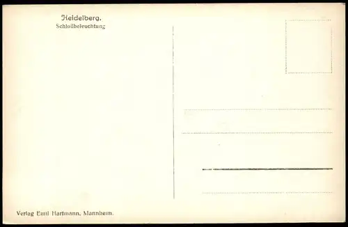 Heidelberg Schloßbeleuchtung Heidelberger Schloss Feuerwerk Stimmungsbild 1930