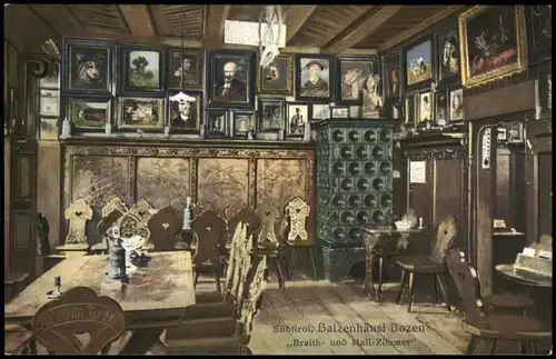 Cartoline Bozen Bolzano Braith- und Mali-Zimmer Batzenhäusel 1913