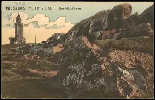 Ansichtskarte Schmitten (Hochtaunus) Feldberg Brunhildisfelsen 1914