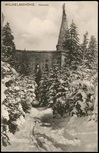 Bad Wilhelmshöhe-Kassel Cassel Herkules und Kaskaden im Winter 1912