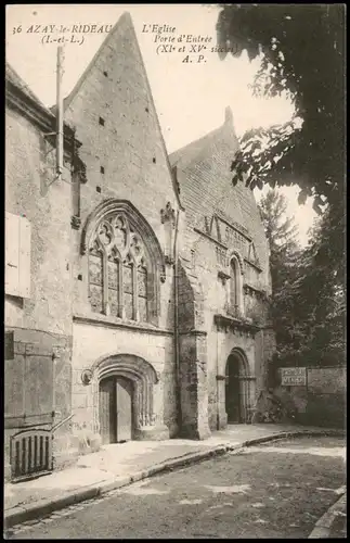 CPA Azay-le-Rideau L'Eglise Porte d'Entrée, Kirche Church 1910