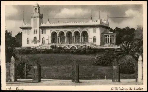 Postcard Tunis تونس Le Belvedere, Le Casino 1920