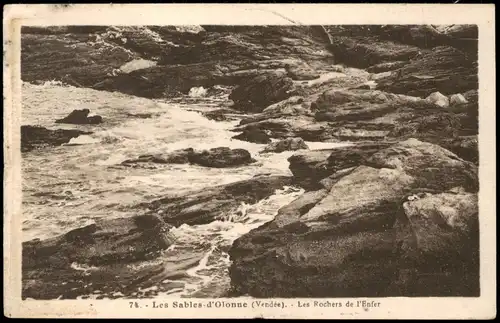 .Frankreich Les Sables d'Olonne (Vendée) Les Rochers de l'Enfer 1920