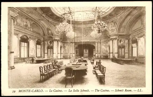 Monte-Carlo Le Casino - La Salle Schmit - The Casino Schmit Room 1925