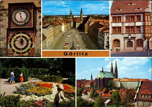 Görlitz Rathausuhren, Blick Reichenbacher Turm Leninplatz,  Friedenshöhe 1980