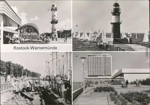 Warnemünde-Rostock Teepott, Leuchtturm, Alter Strom, Hotel Neptun 1982