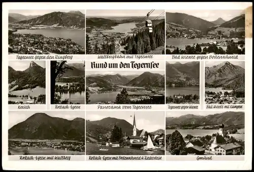 Ansichtskarte Bad Wiessee Mehrbildkarte Rund um den Tegernsee (See) 1953