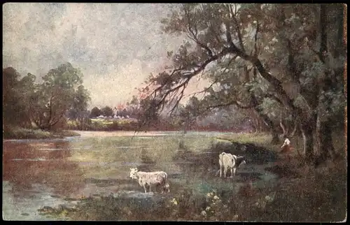 Künstlerkarte (Art) Künstler JANDL: Waldpartie Landschaft 1918