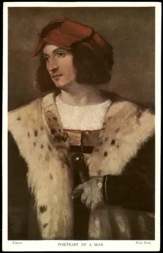 Ansichtskarte  Künstlerkarte (Art) Künstler Titian PORTRAIT OF A MAN 1930