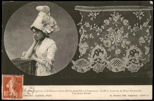 CPA .Frankreich Coiffe et Costume de Basse Normandie 1910