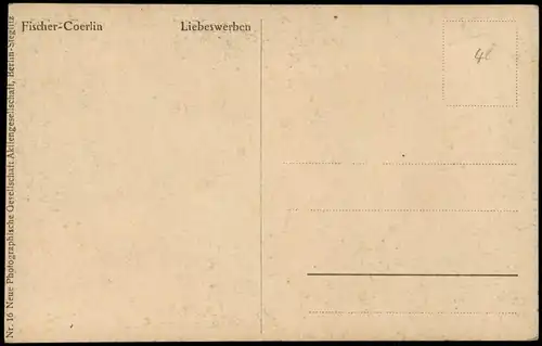 Künstlerkarte Kunst Art Künstler Fischer-Coerlin Liebeswerben 1920