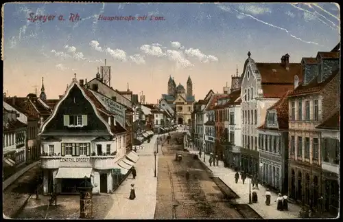 Ansichtskarte Speyer Hauptstraße 1919