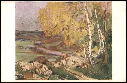 Ansichtskarte  Künstlerkarte Gemälde Kunstwerk Al. Kalvoda: Nálada 1930