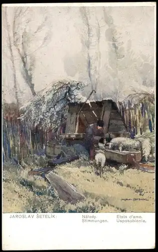 Künstlerkarte Kunstwerk Art Künstler JAROSLAV ŠETELÍK Stimmungen 1920