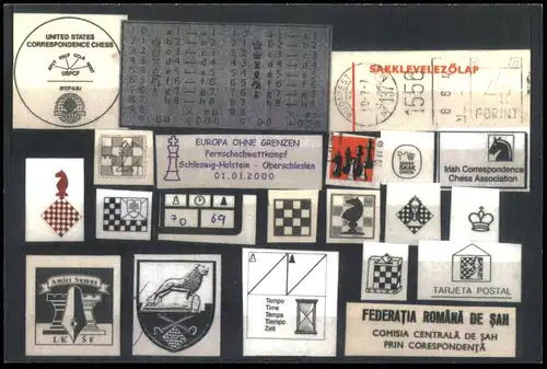 Schach-Spiel Motiv-AK Chess signs appearing on correspondence 1980