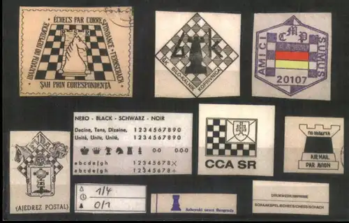 Schach-Spiel-Motive Chess signs appearing on correspondence 1980