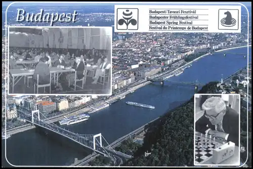 Ansichtskarte  Schach-Spiel (Chess) Budapesti Tavaszi Fesztivál 1986