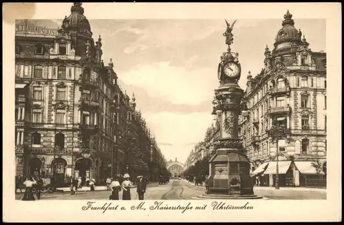 Ansichtskarte Frankfurt am Main Kaiserstraße, Blick zum, Bahnhof 1914