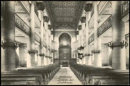 Ansichtskarte Karlsruhe Inneres der Stadtkirche. 1907