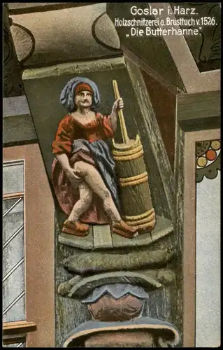 Ansichtskarte Goslar Holzschnitzerei a. Brusttuch v.1526. 1913