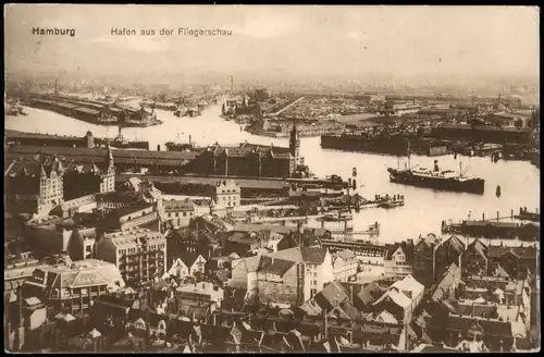 Ansichtskarte Hamburg Hafen aus der Fliegerschau Luftbild 1928