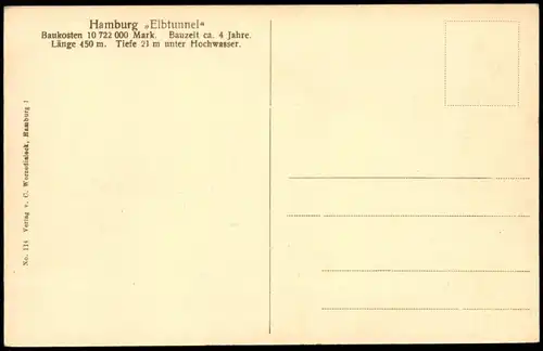 Ansichtskarte St. Pauli-Hamburg Elbtunnel - Aufzug feine Herrschaften 1916