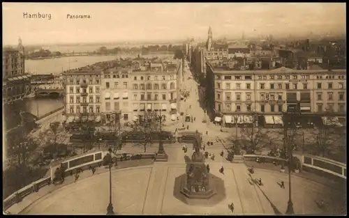 Ansichtskarte Hamburg Panorama, Straßenblick 1916