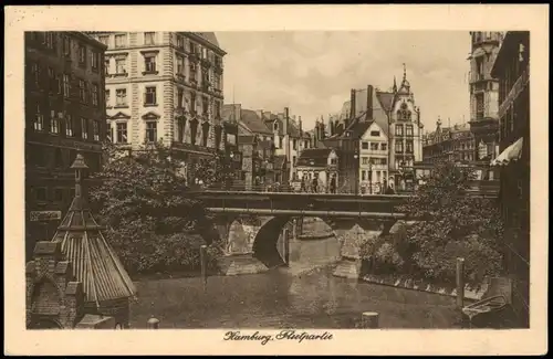 Ansichtskarte Hamburg Fleet, Brücke 1926
