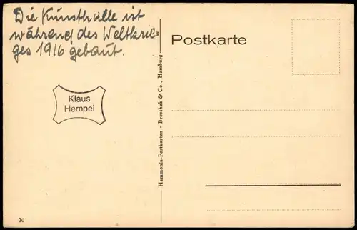 Ansichtskarte Hamburg Anbau der Kunsthalle 1924