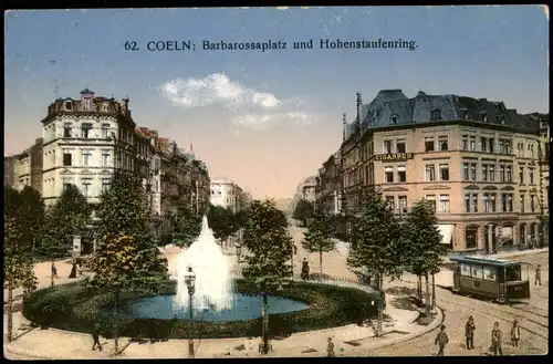 Ansichtskarte Köln Barbarossaplatz Hohenstaufenring. 1915  gel. Feldpoststempel