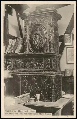 Ansichtskarte Nürnberg Schusterstube des Meistersingers Hans Sachs. 1922