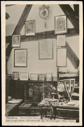 Nürnberg hist. eingerichtete Schusterstube des Meistersingers Hans Sachs. 1922