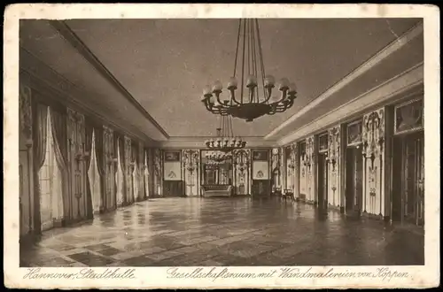 Hannover Stadthalle, Gesellschaftsraum mit Wandmalereien von Köppen 1928