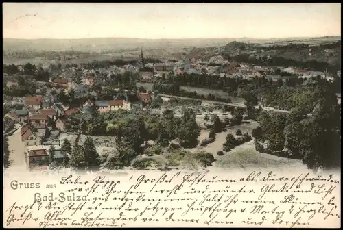 Ansichtskarte Bad Sulza Stadtpartie, coloriert 1900  gel. gestempelt ohne Marke