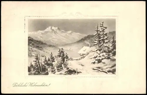 Fröhliche Weihnachten Christmas, Winter-Stimmung Landschaft 1915