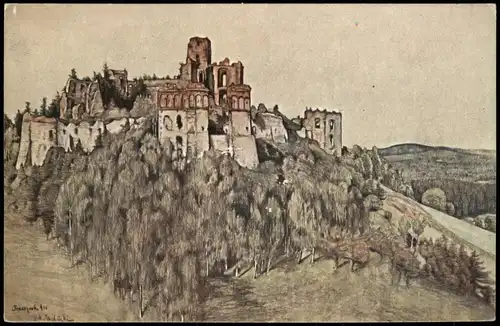 Künstlerkarte M. TRZEBIŃSKI. TENCZYNEK. DAWNE WAROWNIE POLSKIE 1930