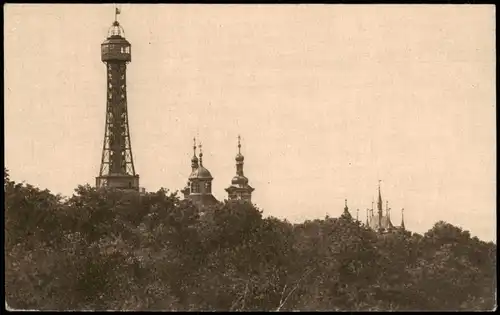 Postcard Prag Praha Rozhledna na Petříně, Turm 1928