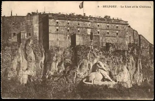 CPA Beffert Belfort | Béfô Le Lion et le Château 1915