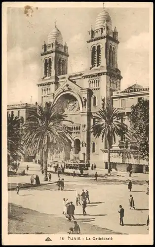 Postcard Tunis تونس Kathedrale Cathédrale 1910