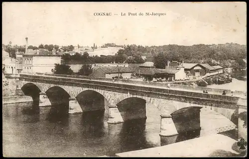 CPA Cognac Panorama, Le Pont de St-Jacques, Brücke 1910
