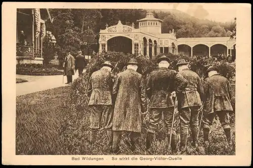 Ansichtskarte Bad Wildungen So wirkt die Georg-Victor-Quelle, Männer 1922