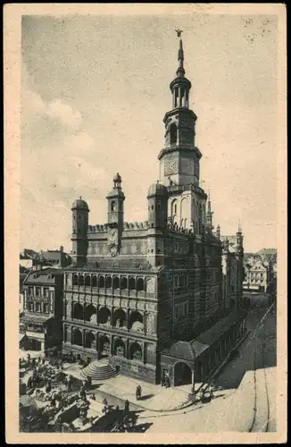 Postcard Posen Poznań Ratusz Rathaus 1930