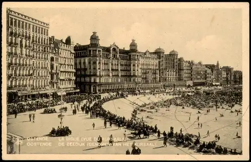 Postkaart Ostende Oostende LA DIGUE (VUE KURSAALL) 1920
