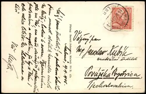 Postcard Malmö "Öresund" av Gerhard Henning 1940