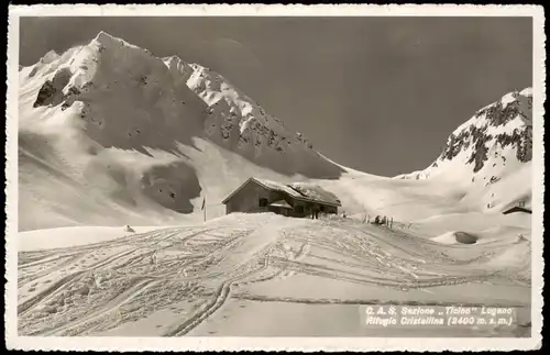 Ansichtskarte Lugano Berghütte Riffugio C.A.S. Sezione Ticino Lugano 1948
