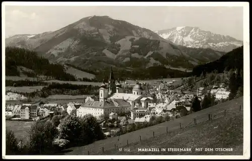 Ansichtskarte Mariazell Panorama-Ansicht mit dem Ötscher 1952