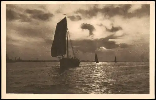 Ansichtskarte  Schiffe/Schifffahrt - Segelschiff Segelboot 1920