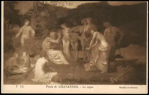 Ansichtskarte  Kunst Künstlerkarte Puvis de CIIAVANNES Le repos 1920