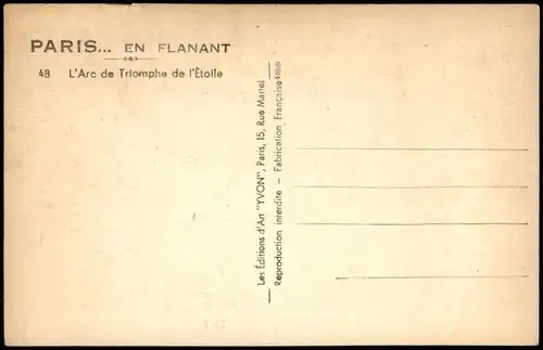 CPA Paris L'Arc de Triomphe de l'Étoile 1920